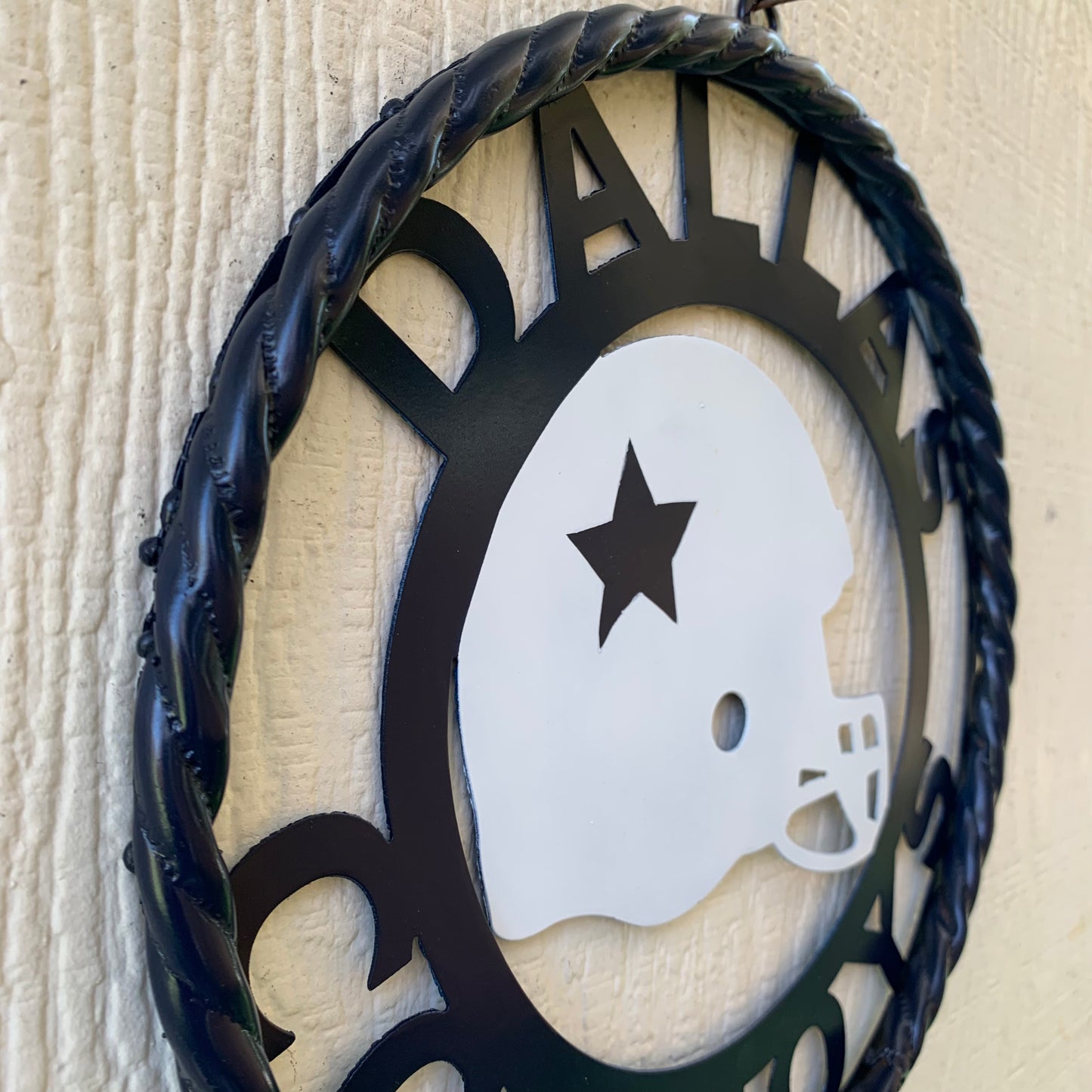 12", 18", 24", 32" DALLAS COWBOYS HELMET SIGN NAVY BLUE & WHITE METAL CUSTOM VINTAGE CRAFT WALL ART TEAM SIGN HANDMADE