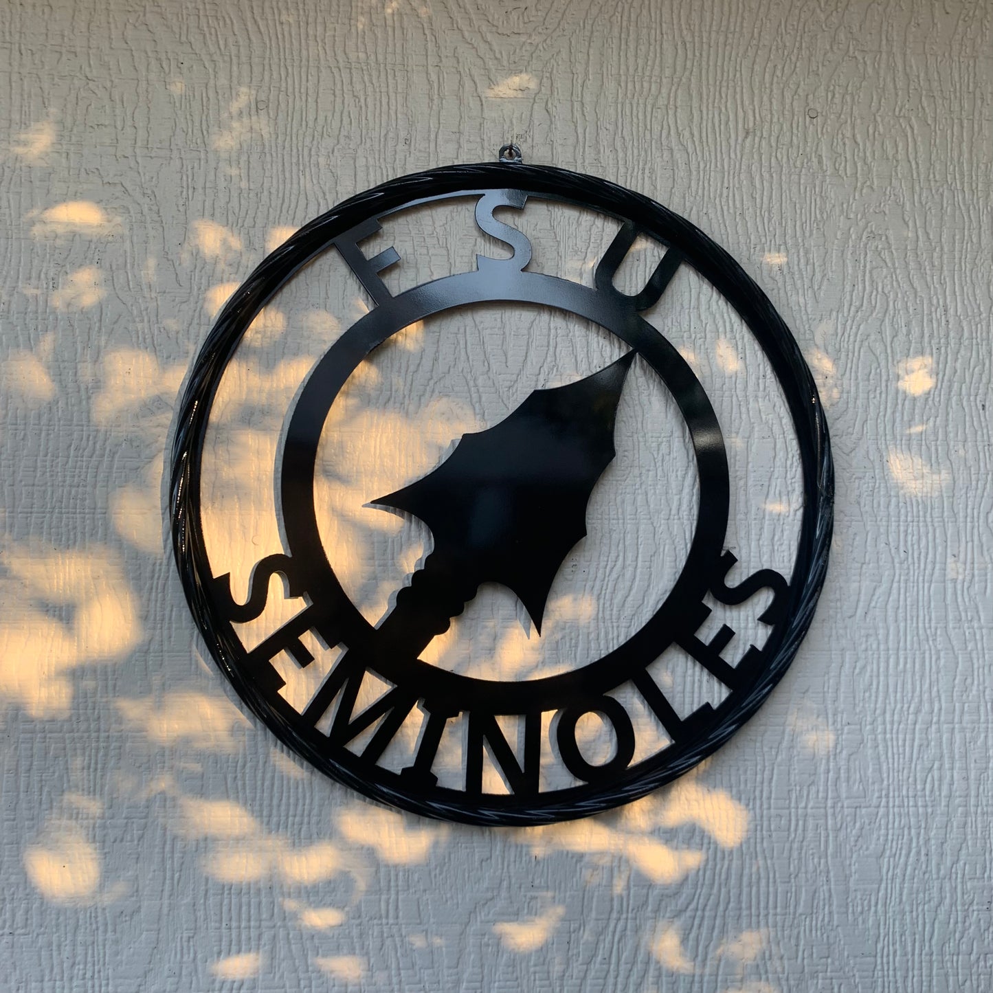 12", 18", 24", 32" FSU SEMINOLES FLORIDA STATE SPEAR CUSTOM METAL VINTAGE CRAFT TEAM SIGN RUSTIC BLACK HANDMADE