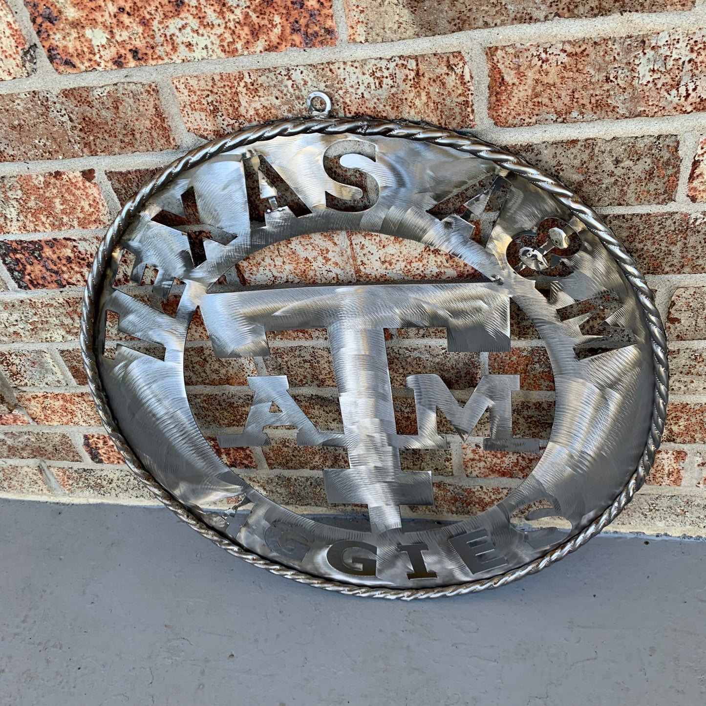 TEXAS A&M WIDE BAND RAW METAL CUSTOM VINTAGE CRAFT WALL ART TEAM SIGN HANDMADE