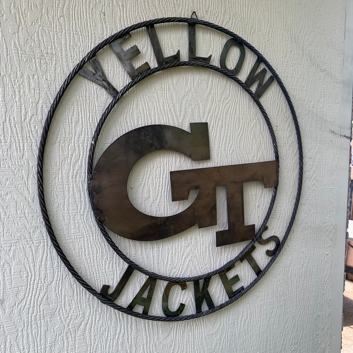 GEORGIA TECH YELLOW JACKETS CUSTOM RAW METAL VINTAGE CRAFT SIGN UNPAINTED HANDMADE 12",18",24",32",36"
