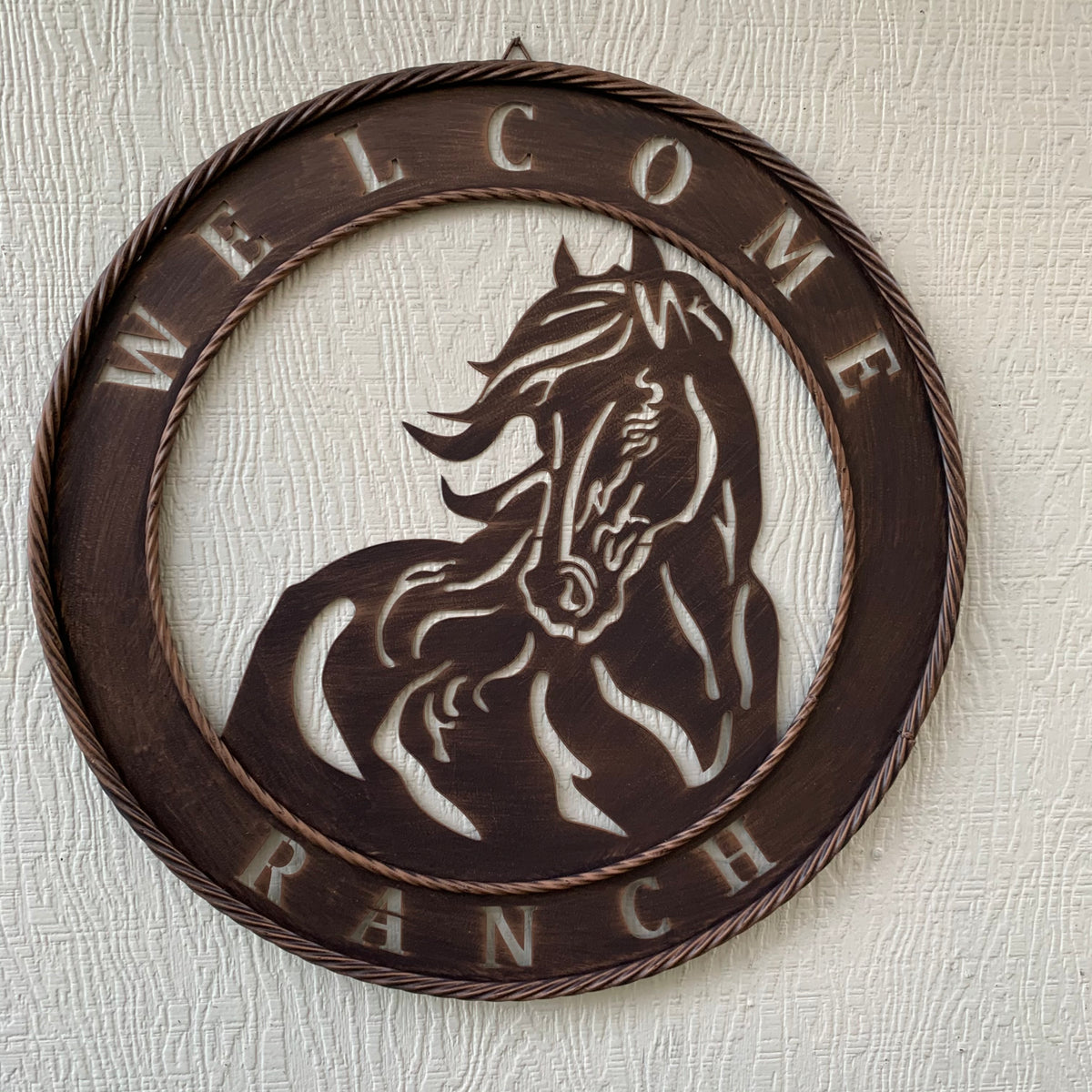 23" WELCOME RANCH HORSE METAL WALL DECOR WESTERN HOME DECOR HANDMADE NEW