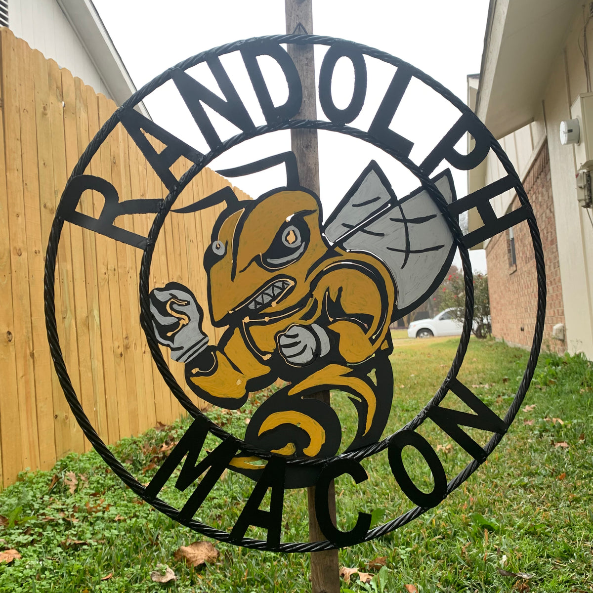 RANDOLPH MACON CUSTOM METAL VINTAGE CRAFT TEAM SIGN HANDMADE 12",18",24",32" SIZES