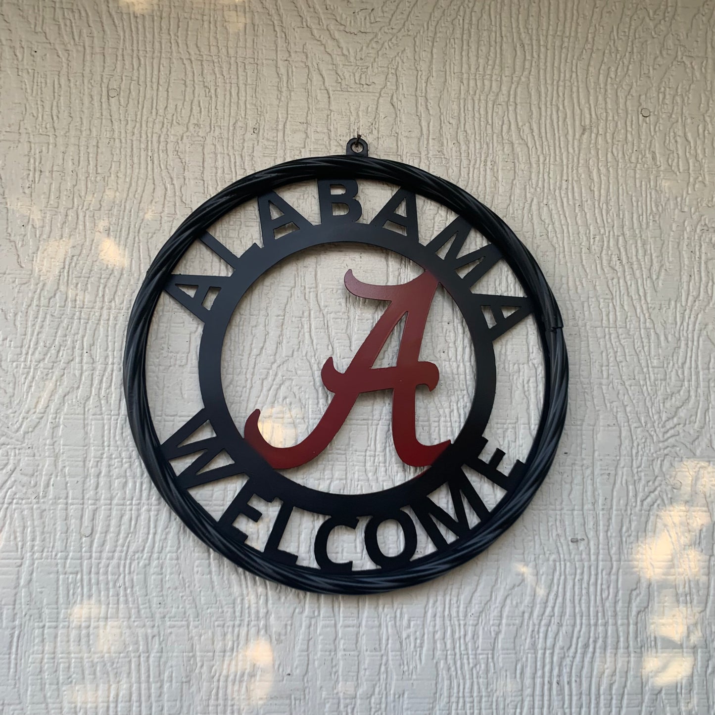 ALABAMA WELCOME RED & BLACK CUSTOM METAL VINTAGE SIGN TEAM HANDMADE