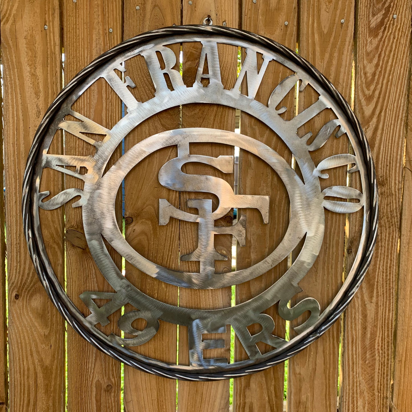 SAN FRANCISCO 49ERS METAL CUSTOM VINTAGE RAW METAL CRAFT TEAM SIGN HANDMADE 12",18",24",32",36",40",50"