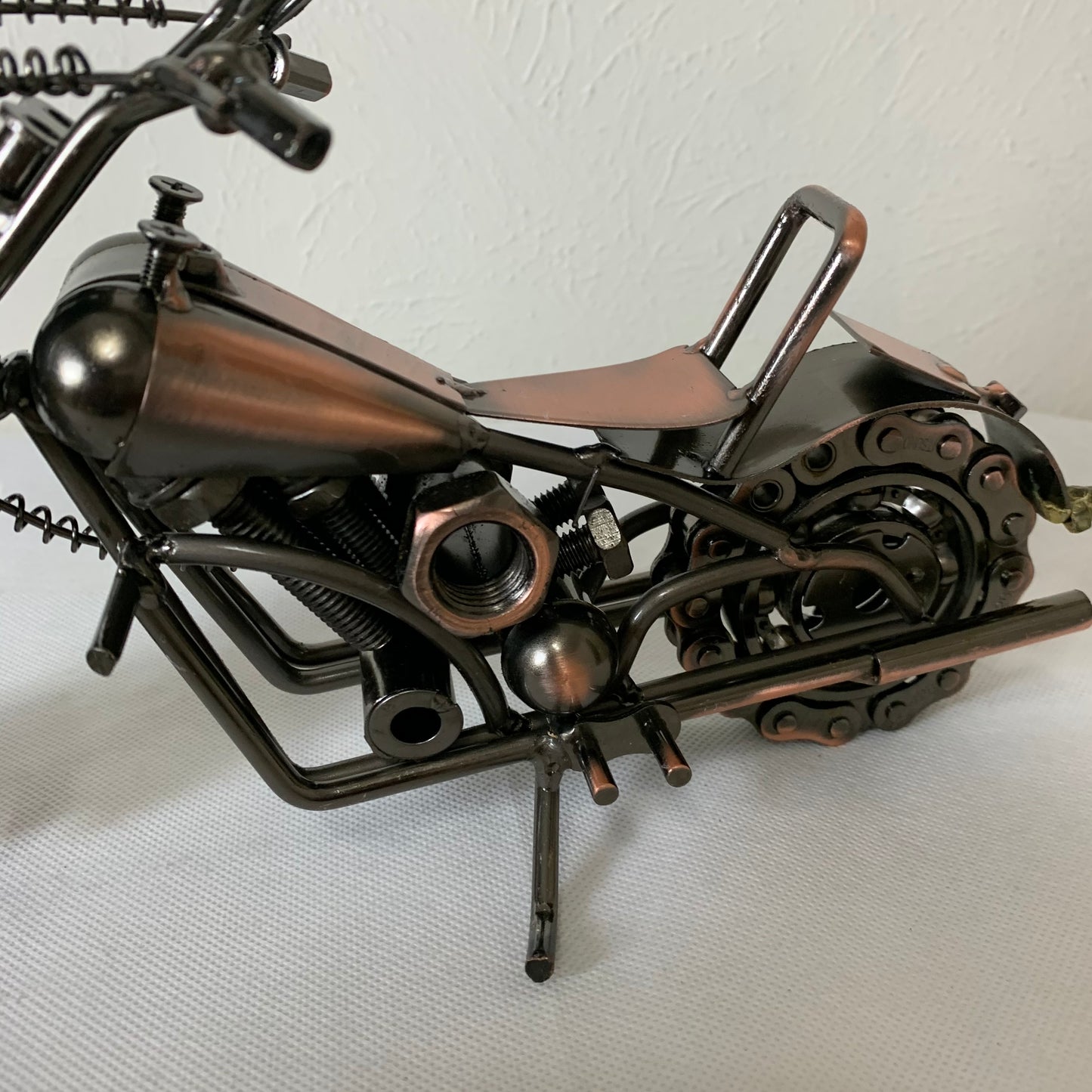 12" HARLEY STYLE MOTORCYCLE METAL COPPER ART WESTERN BAR DECOR NEW