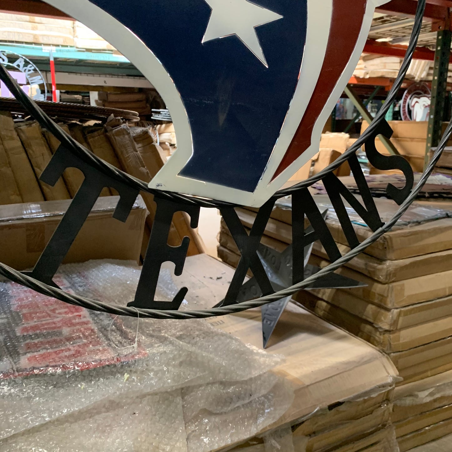 HOUSTON TEXANS CUSTOM METAL VINTAGE CRAFT SIGN WALL ART WESTERN HOME DECOR HANDMADE 18",24",32",36",40",50"