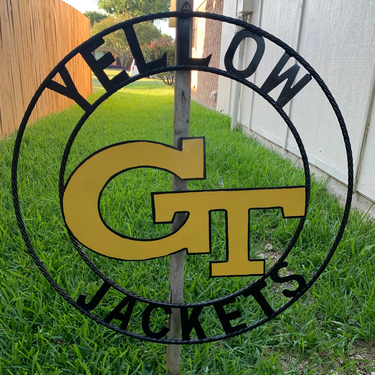 GEORGIA TECH YELLOW JACKETS CUSTOM METAL VINTAGE CRAFT SIGN TEAM WALL ART WESTERN HOME DECOR HANDMADE 12",18",24",32",36"