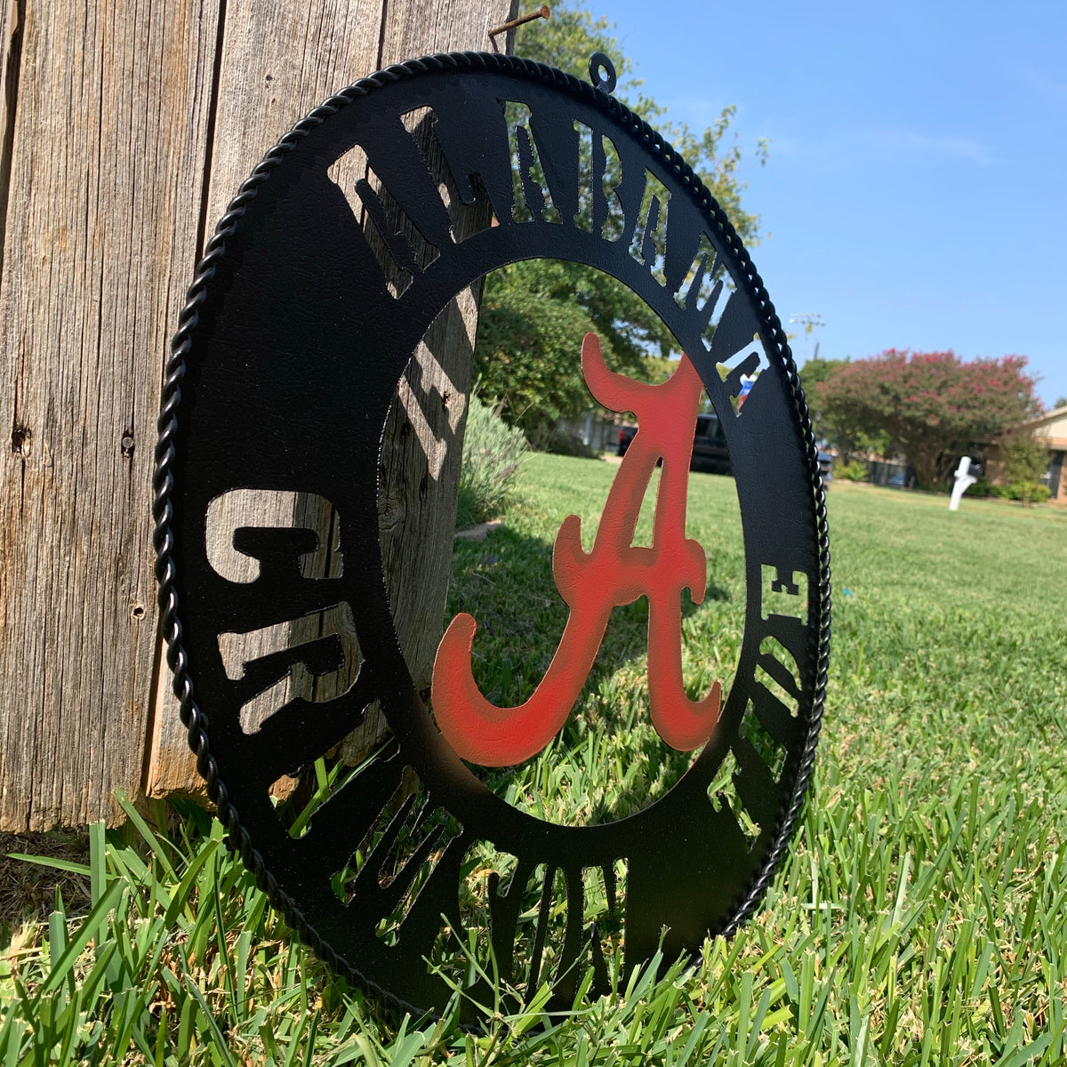 ALABAMA CRIMSON TIDE WIDE BAND RING CUSTOM METAL VINTAGE SIGN TEAM HANDMADE