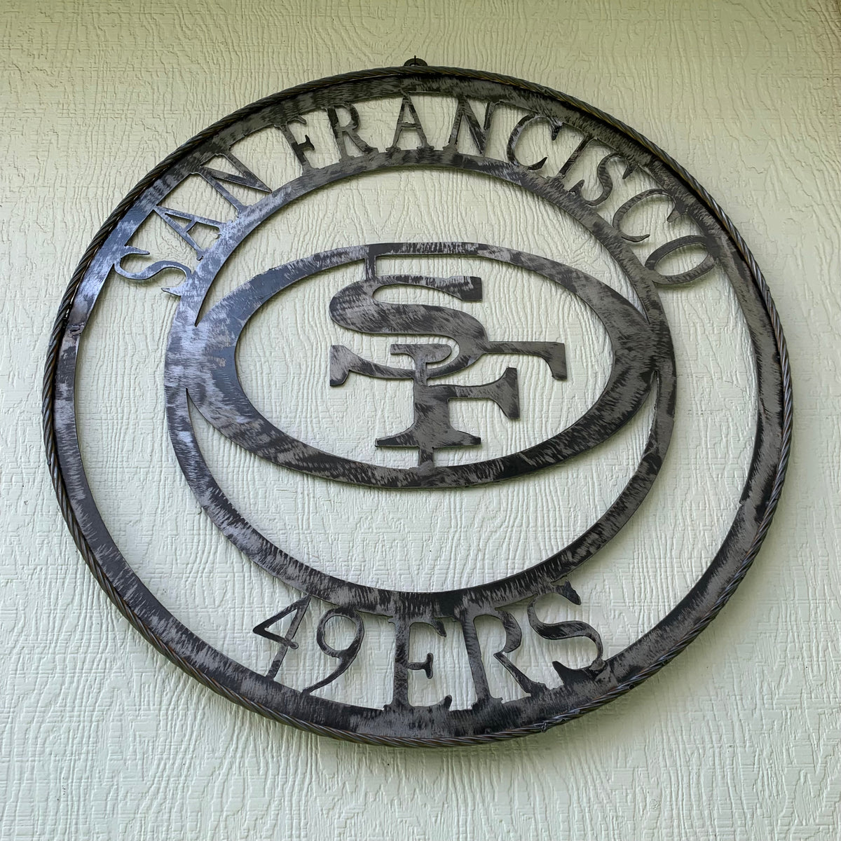 SAN FRANCISCO 49ERS METAL CUSTOM VINTAGE RAW METAL CRAFT TEAM SIGN HANDMADE 12",18",24",32",36",40",50"