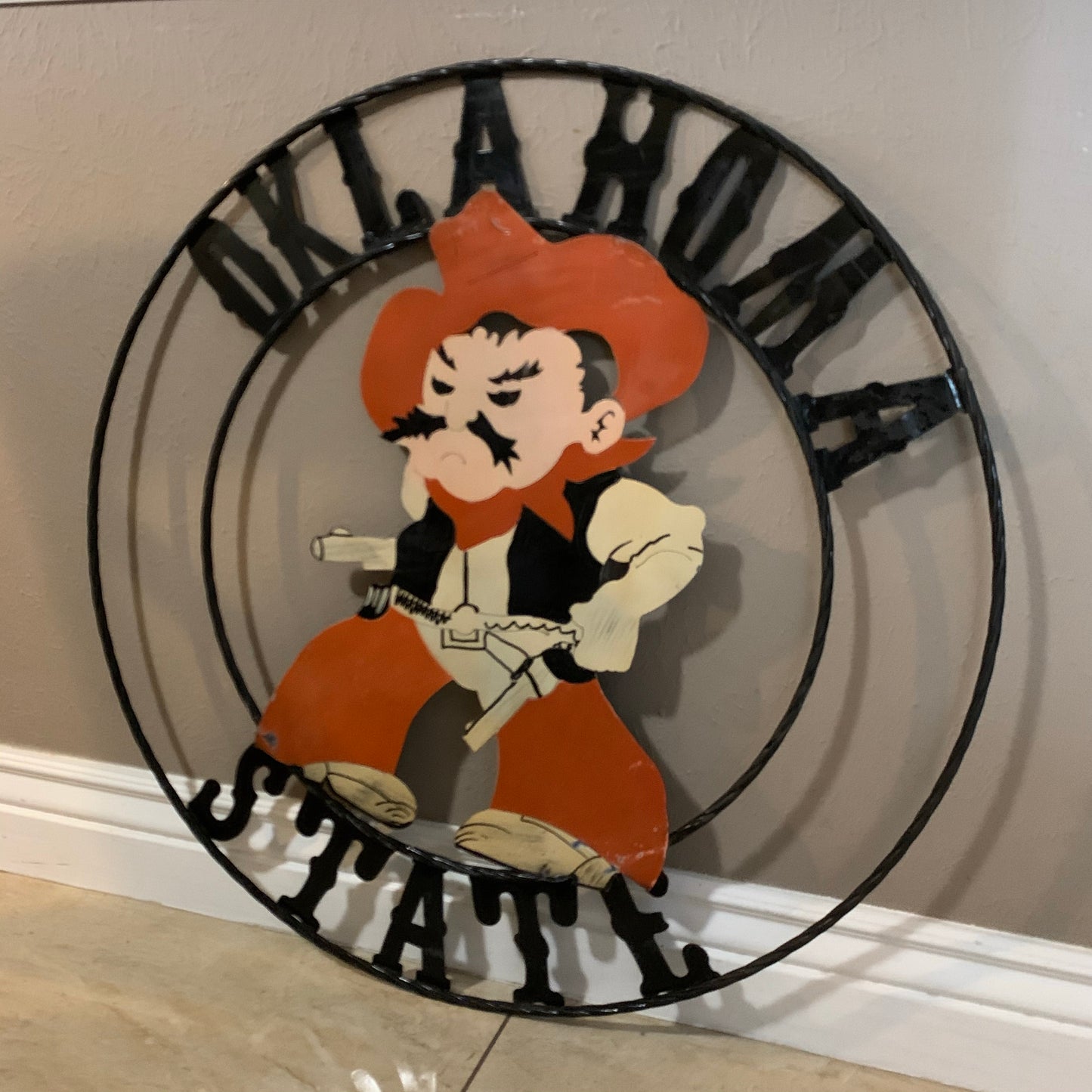 OSU OKLAHOMA STATE COWBOYS CUSTOM METAL VINTAGE CRAFT TEAM SIGN HANDMADE