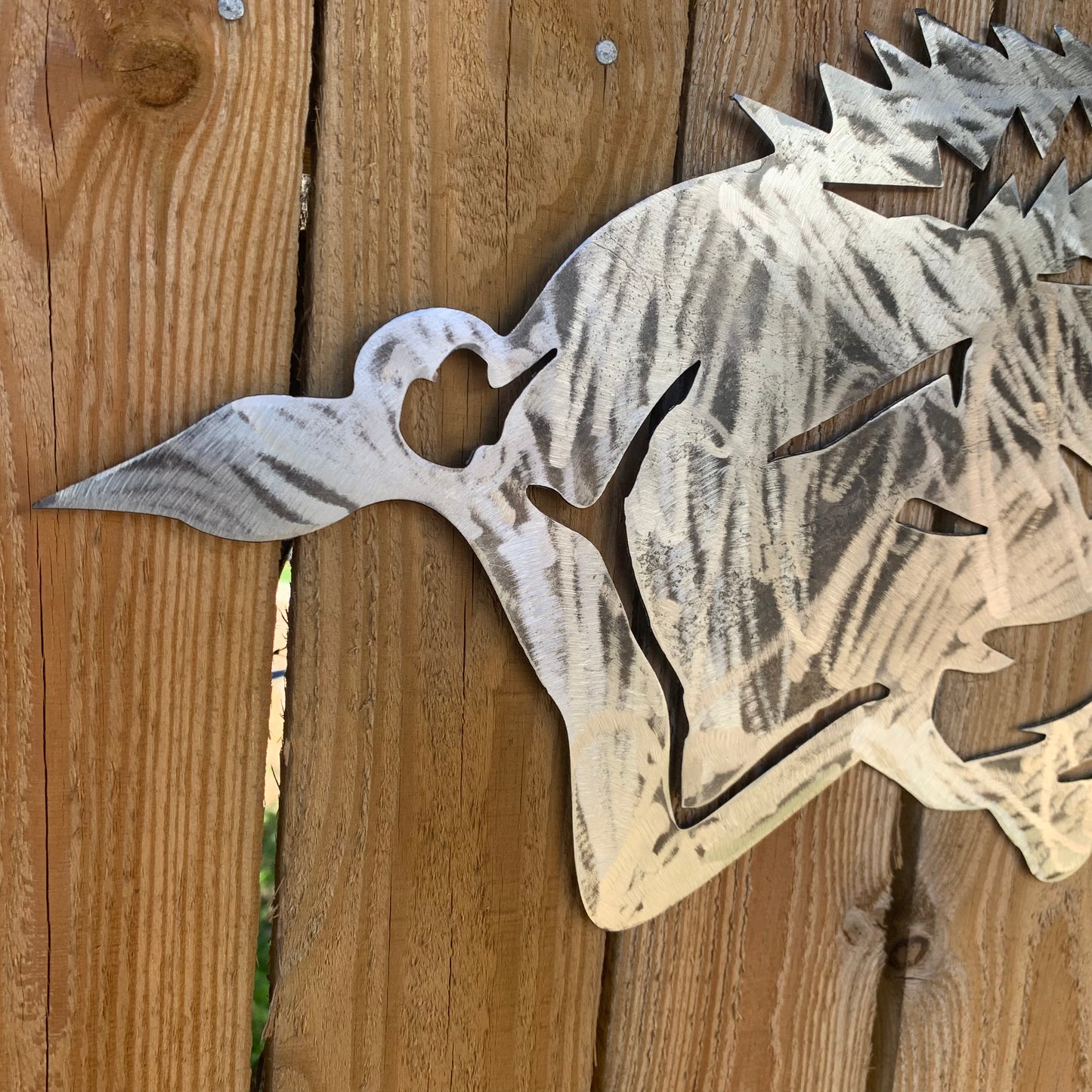 24" X 12" ARKANSAS RAZORBACKS CUSTOM RAW METAL VINTAGE CRAFT WIDE BAND RING TEAM SIGN HANDMADE