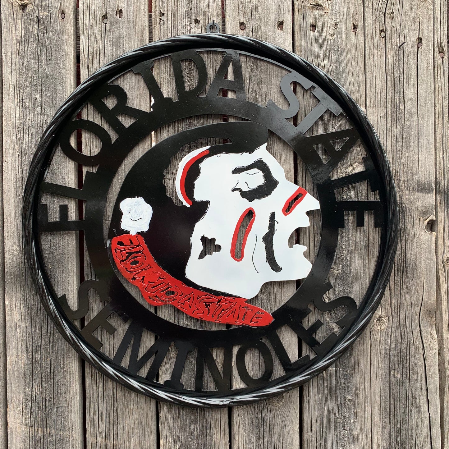12", 18", 24", 32" FSU FLORIDA STATE SEMINOLES INDIAN LOGO METAL CUSTOM VINTAGE CRAFT TEAM SIGN