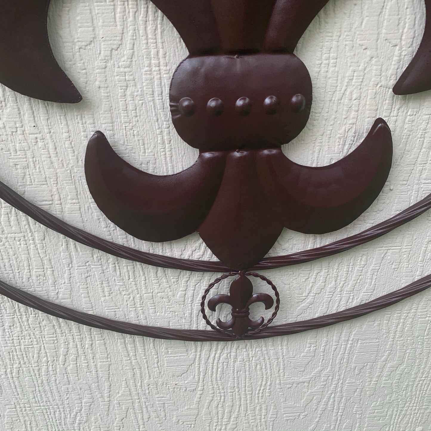 FLEUR DE LIS BIENVENUE COFFEE ESPRESSO BROWN METAL WALL ART WESTERN HOME DECOR HANDMADE #EH12051