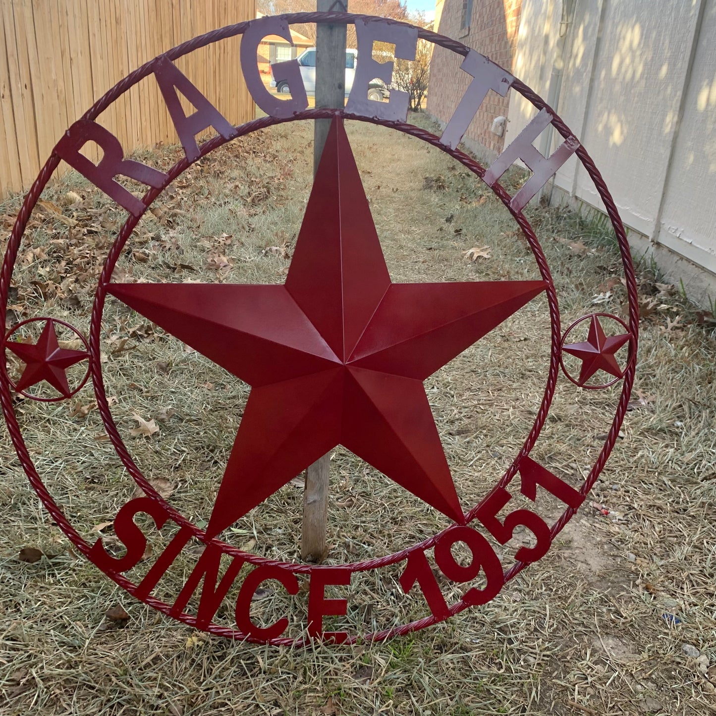 PHILLIPS STYLE YOUR CUSTOM STAR METAL NAME RUSTIC BURGUNDY RED PHILLIPS CUSTOM 3d STAR METAL NAME BARN STAR TWISTED ROPE RING DESIGN METAL WALL ART HOME DECOR ANY SIZE