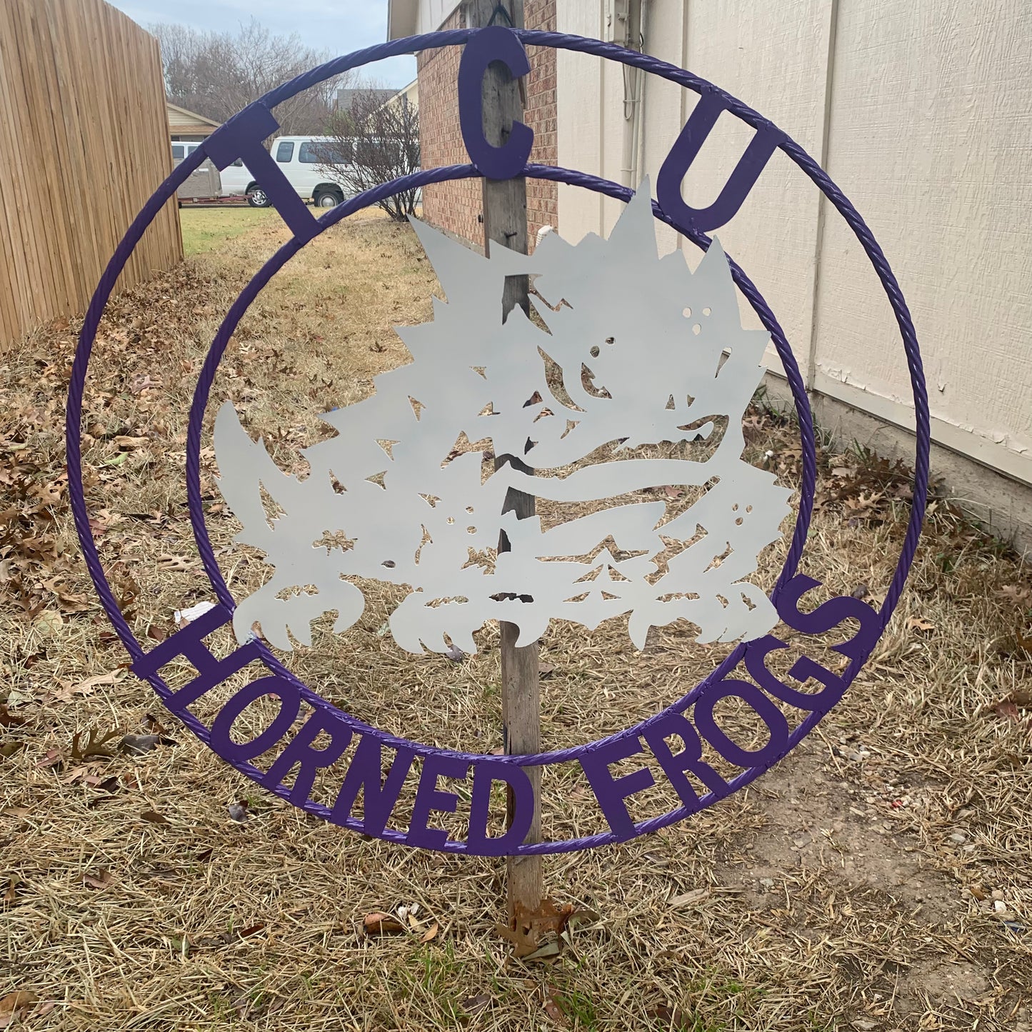12",18",24",32",36" TCU HORNED FROGS CUSTOM METAL VINTAGE CRAFT TEAM SIGN HANDMADE