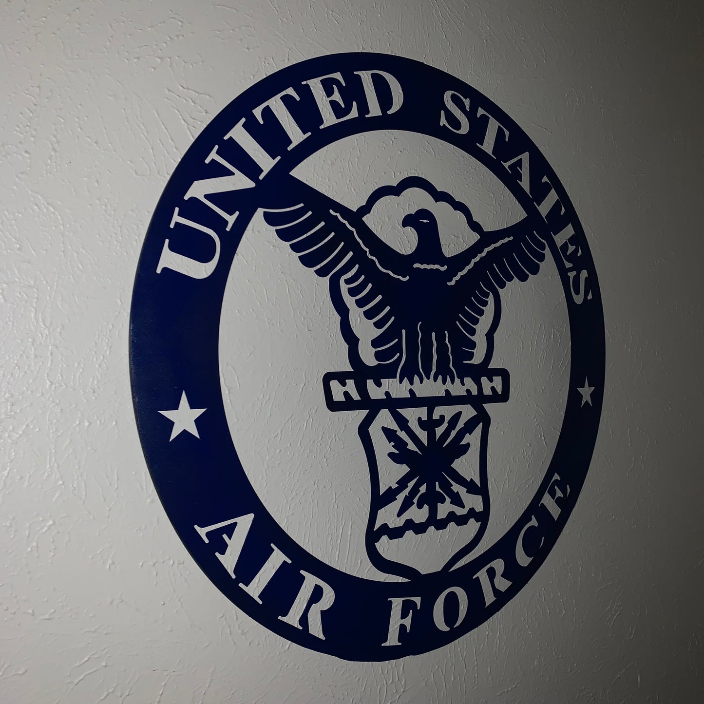 24" US AIR FORCE LASERCUT BLUE MILITARY METAL WALL ART AIRFORCE WESTERN HOME DECOR NEW