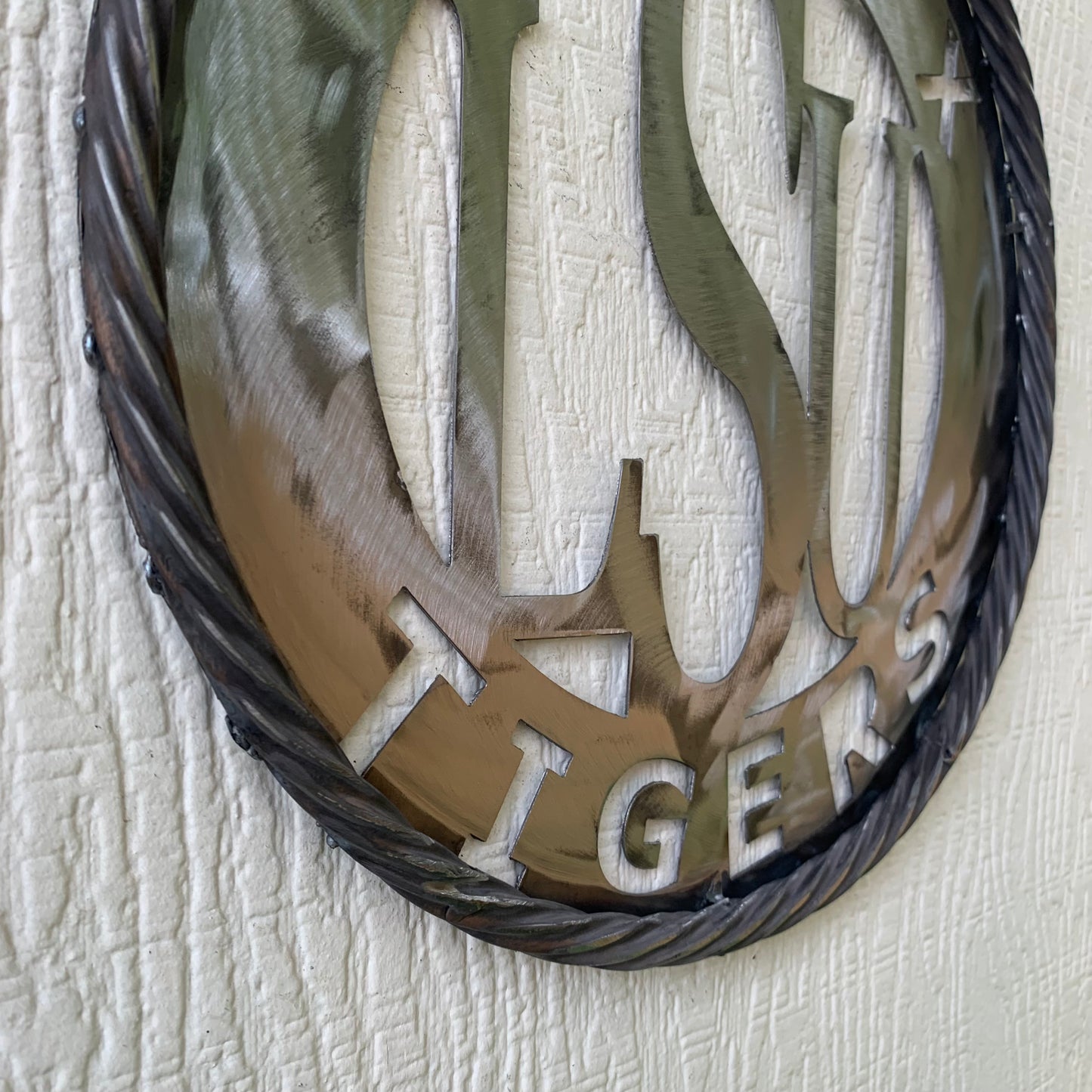 12",18",24",32" LSU GEAUX TIGERS CUSTOM RAW METAL VINTAGE CRAFT TEAM SIGN WESTERN HOME DECOR HANDMADE