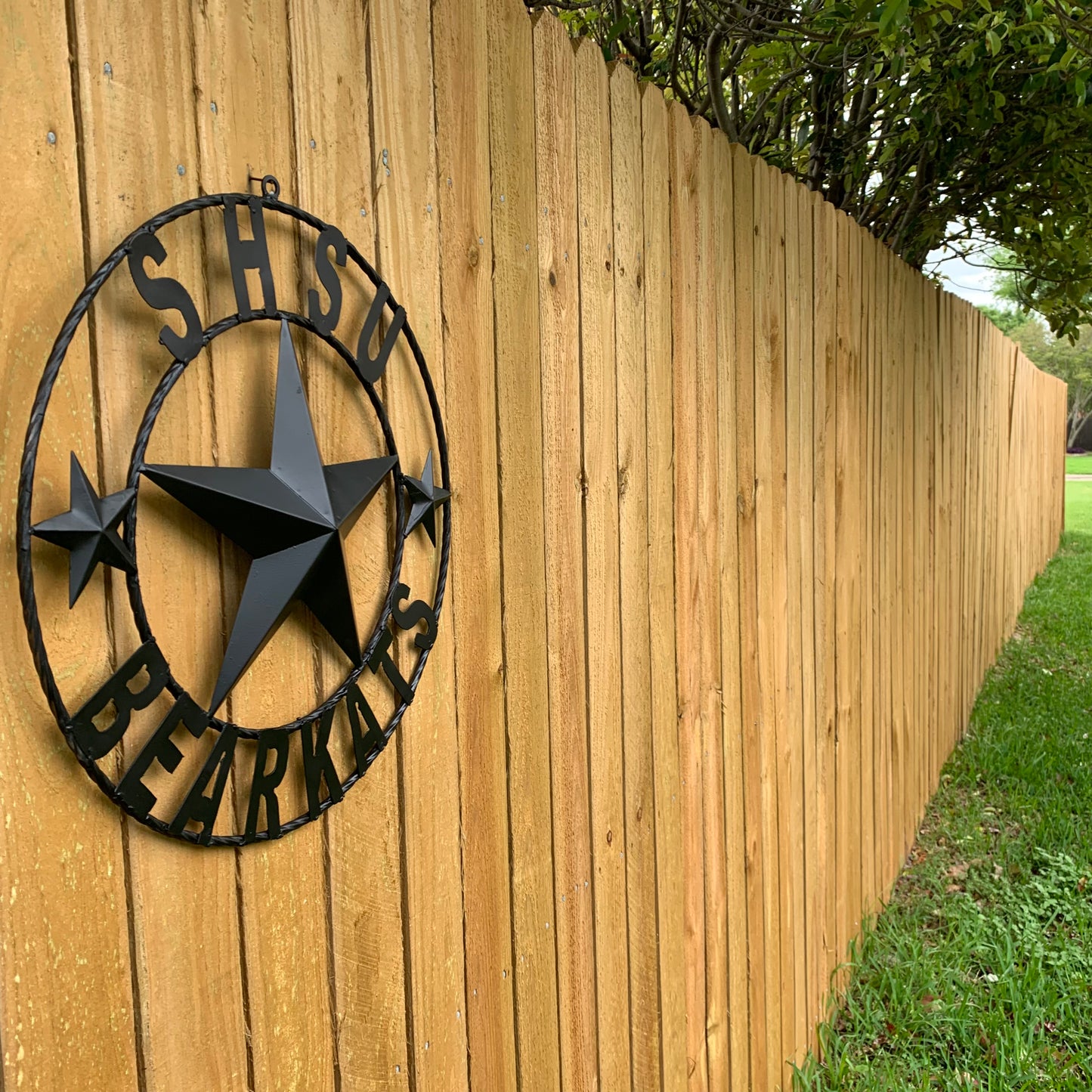 24",32" SHSU SAM HOUSTON BEARKATS RUSTIC BLACK METAL CUSTOM VINTAGE CRAFT RUSTIC BLACK TEAM STAR HANDMADE