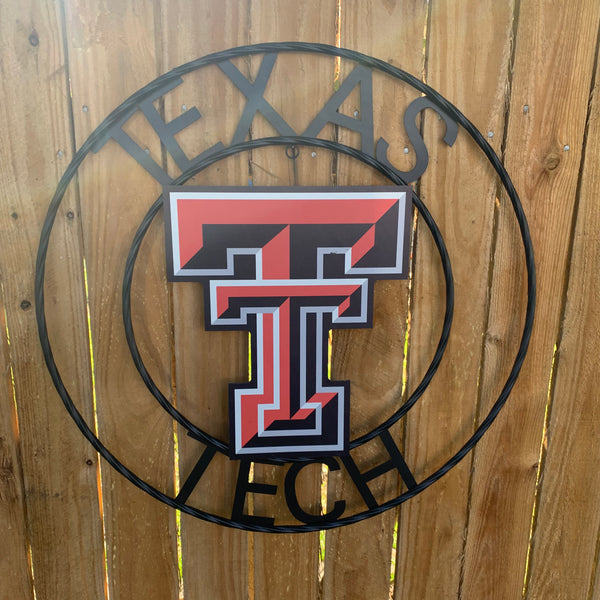 18",24" TEXAS TECH CUSTOM METAL VINTAGE CRAFT SIGN WESTERN HOME DECOR