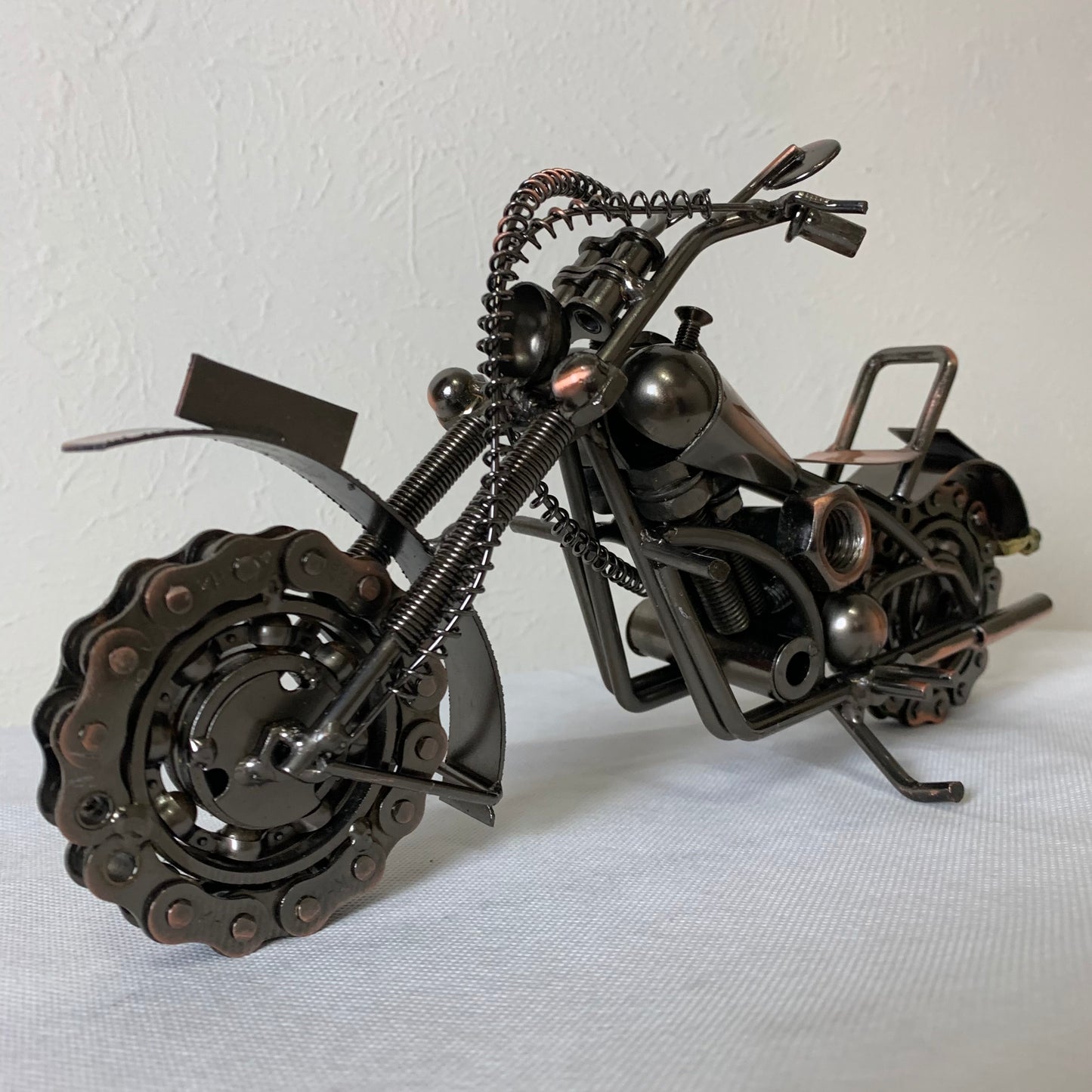 12" HARLEY STYLE MOTORCYCLE METAL COPPER ART WESTERN BAR DECOR NEW