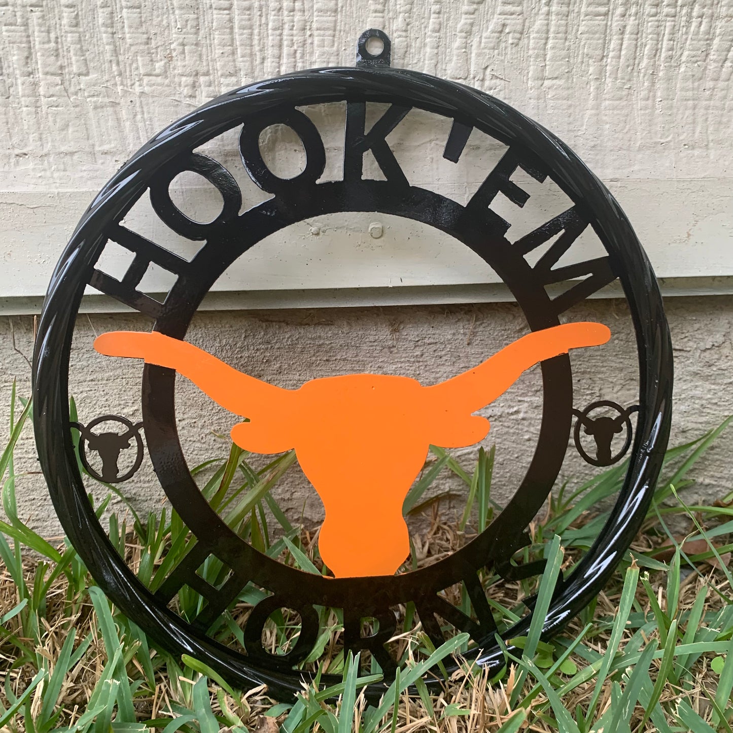 HOOKEM HORNS TEXAS LONGHORNS HOOK EM METAL CUSTOM VINTAGE CRAFT WALL ART TEAM SIGN HANDMADE