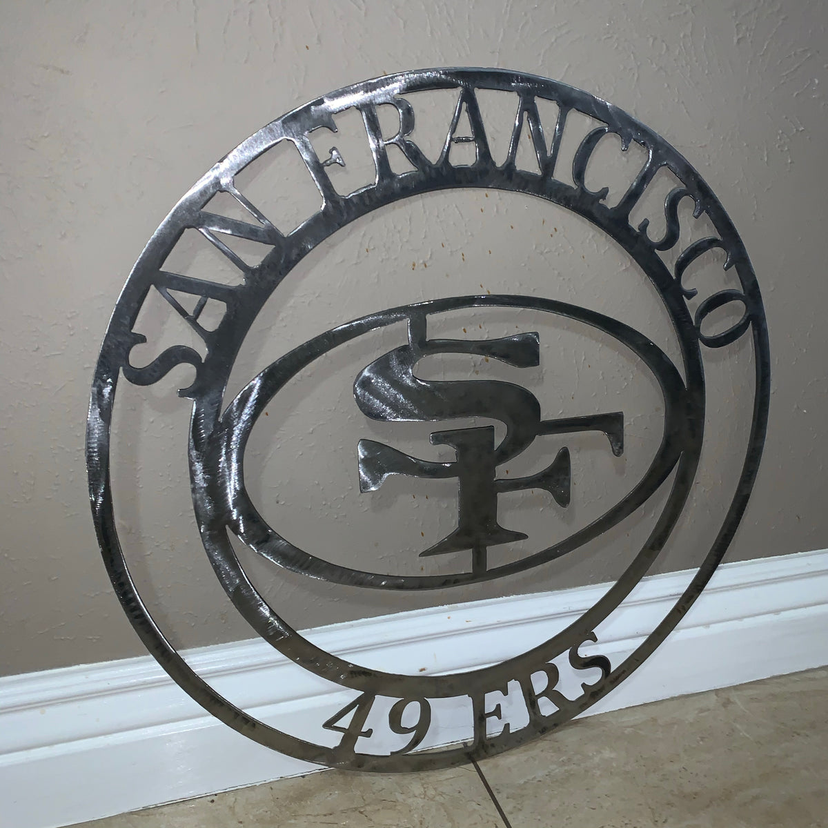 SAN FRANCISCO 49ERS METAL CUSTOM VINTAGE RAW METAL CRAFT TEAM SIGN HANDMADE 12",18",24",32",36",40",50"