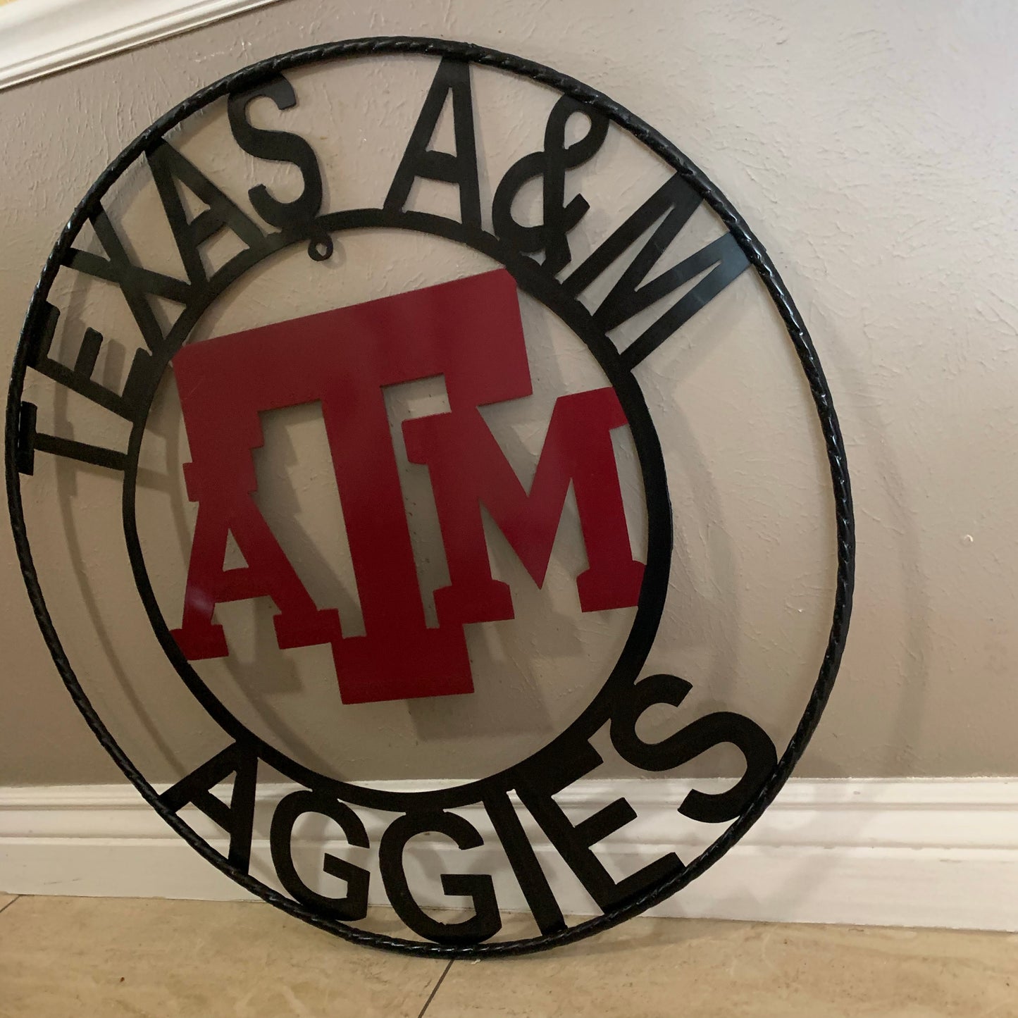 TEXAS A&M NO THUMBS GIGEM AGGIES METAL CUSTOM VINTAGE CRAFT WALL ART TEAM SIGN HANDMADE