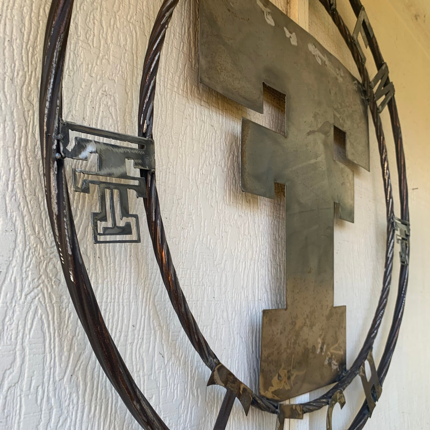 12",18",24",32",36" WRECKEM TEXAS TECH RAW METAL CUSTOM VINTAGE CRAFT METAL TEAM SIGN HANDMADE