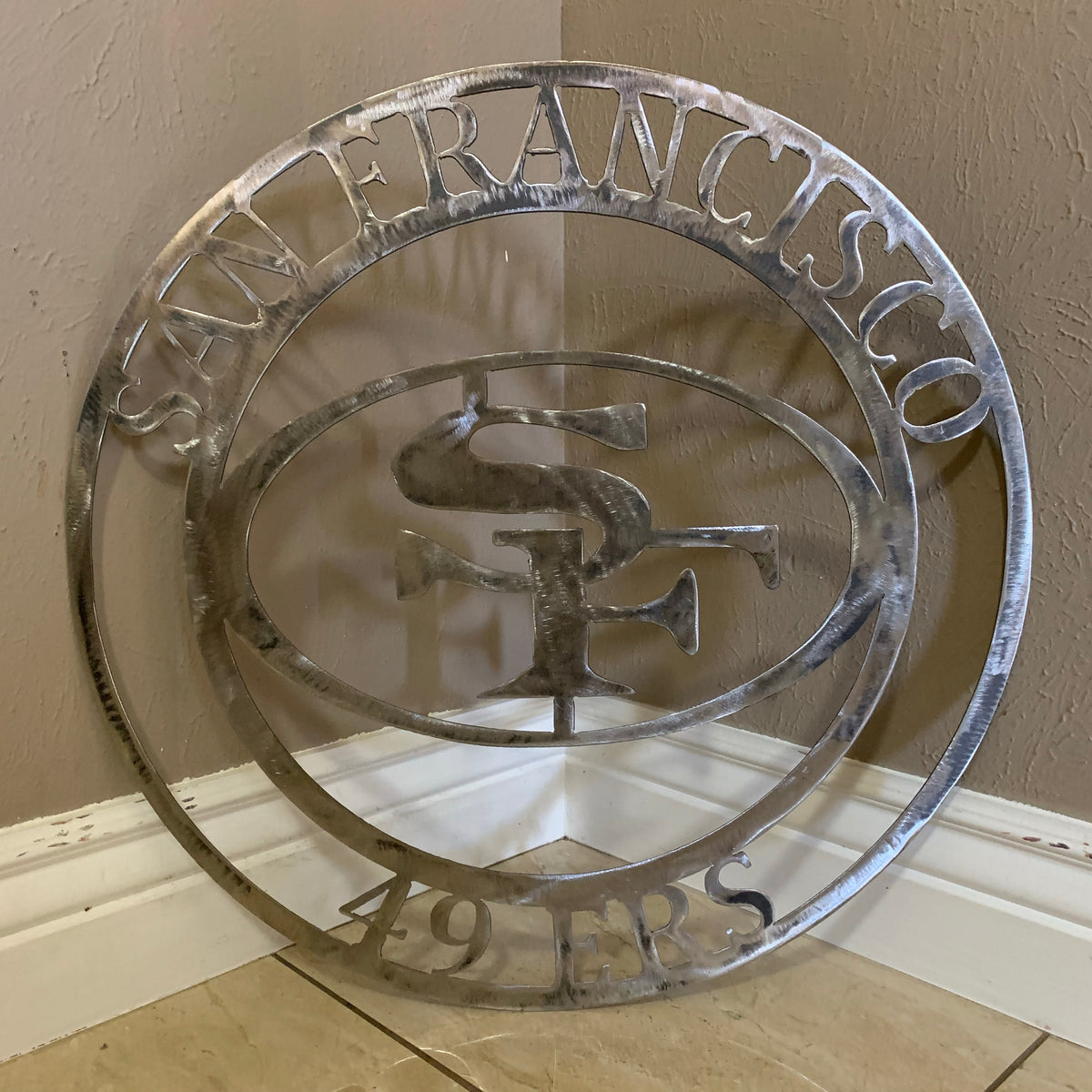 SAN FRANCISCO 49ERS METAL CUSTOM VINTAGE RAW METAL CRAFT TEAM SIGN HANDMADE 12",18",24",32",36",40",50"