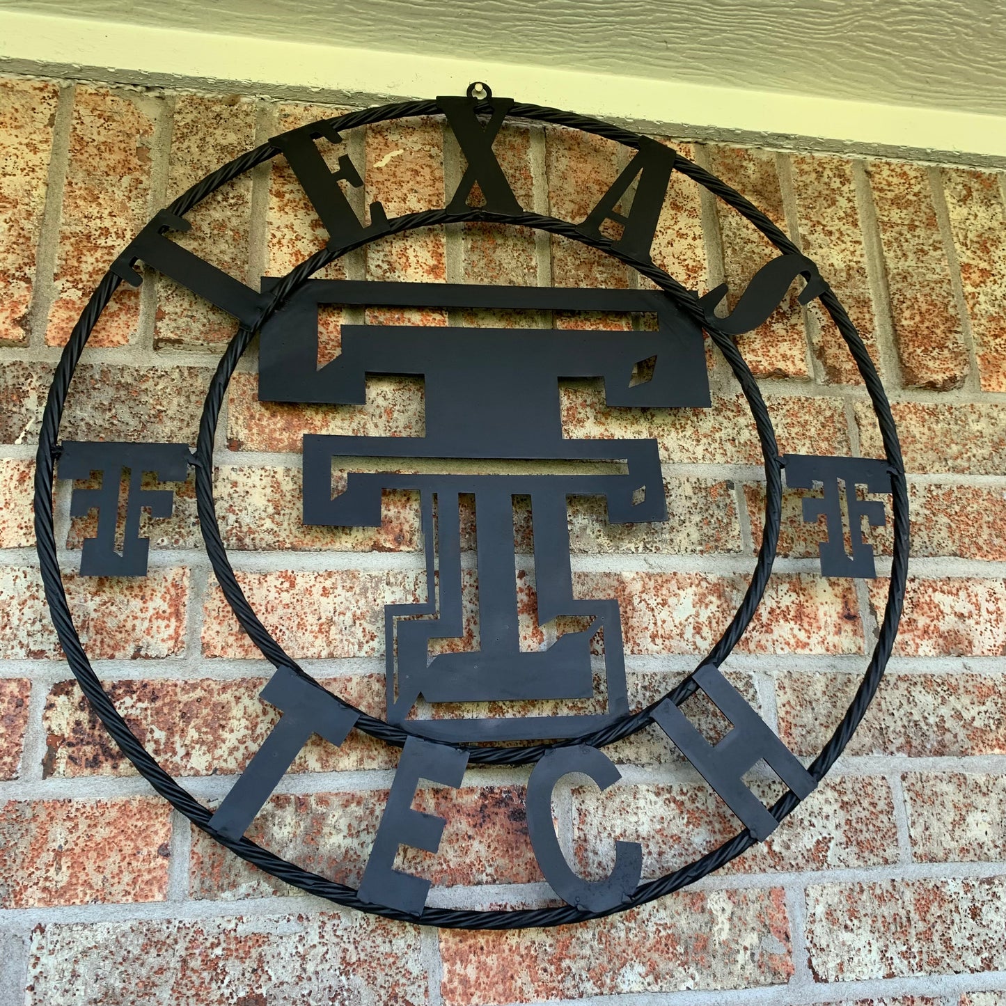 TEXAS TECH RUSTIC BLACK CUSTOM METAL VINTAGE CRAFT WESTERN HOME DECOR HANDMADE