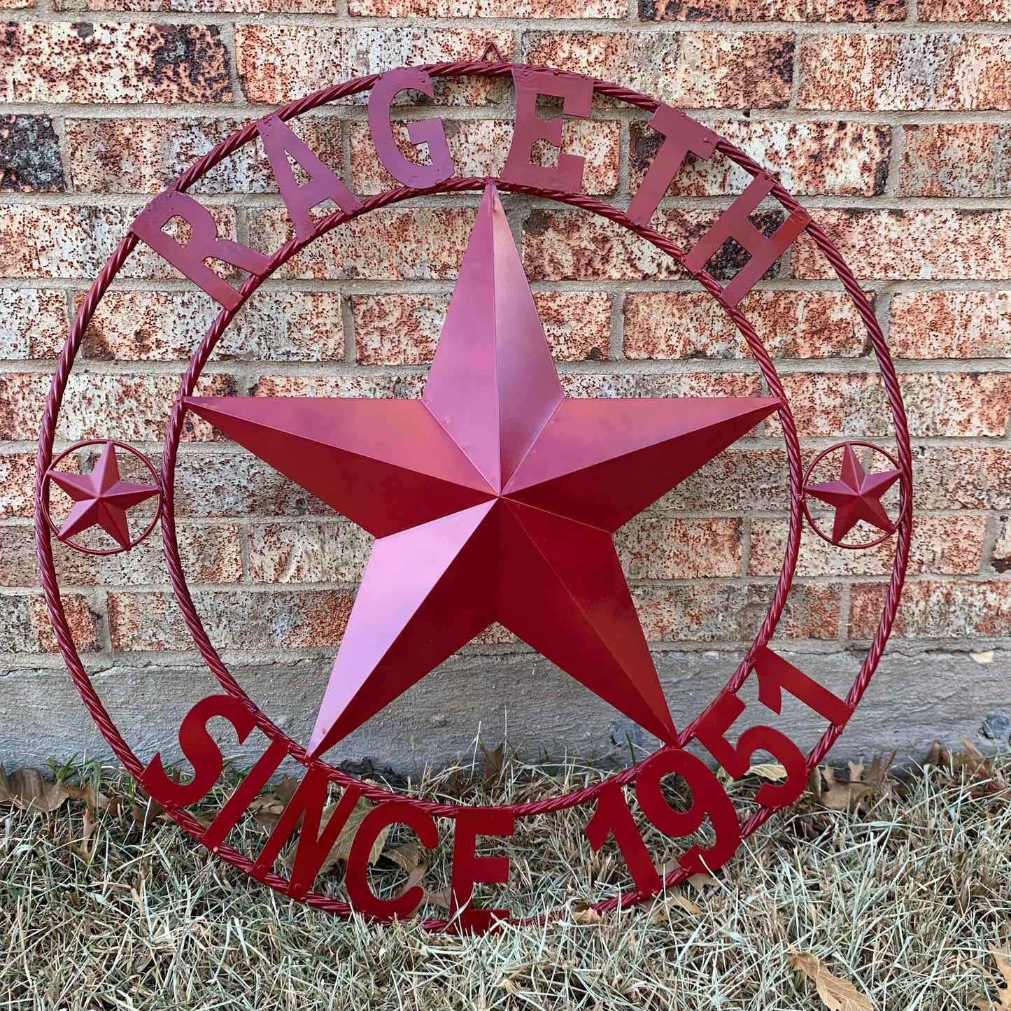 PHILLIPS STYLE YOUR CUSTOM STAR METAL NAME RUSTIC BURGUNDY RED PHILLIPS CUSTOM 3d STAR METAL NAME BARN STAR TWISTED ROPE RING DESIGN METAL WALL ART HOME DECOR ANY SIZE