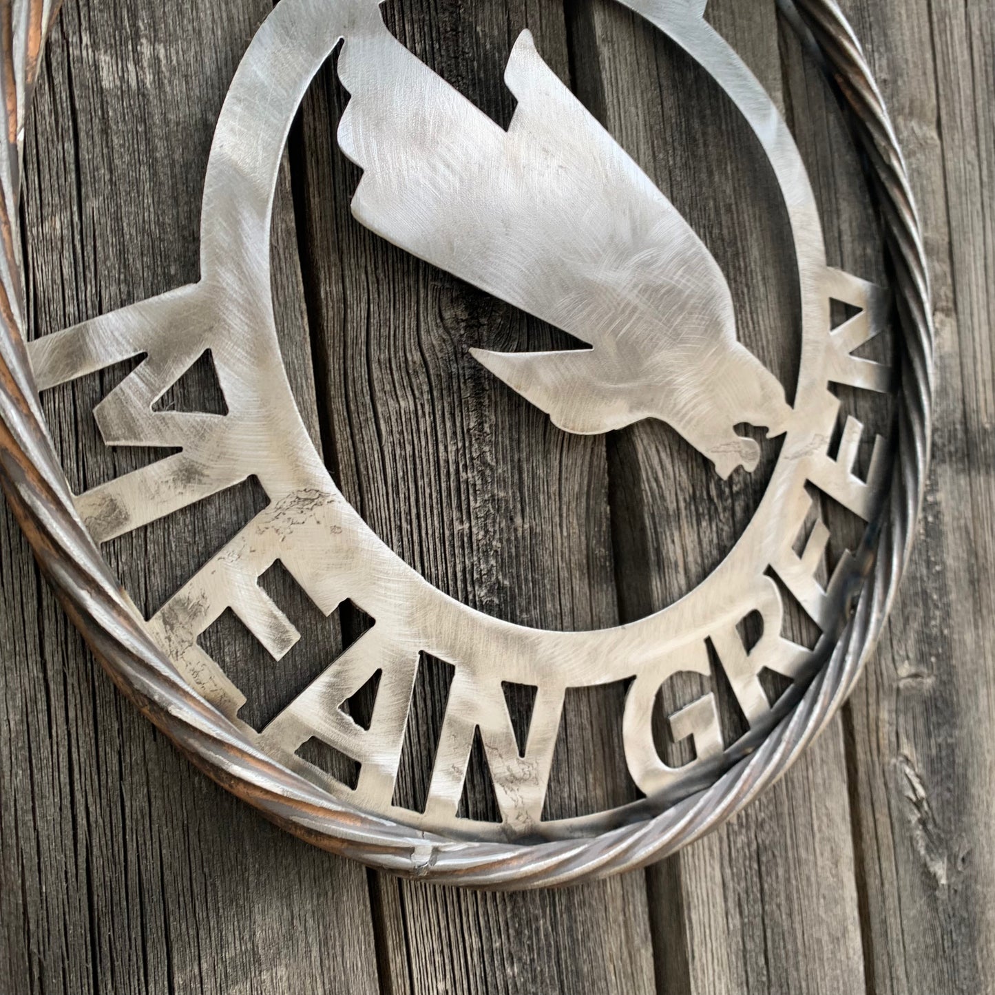 12", 18", 24", 32" UNT MEAN GREEN RAW METAL CUSTOM VINTAGE CRAFT WALL ART TEAM SIGN HANDMADE