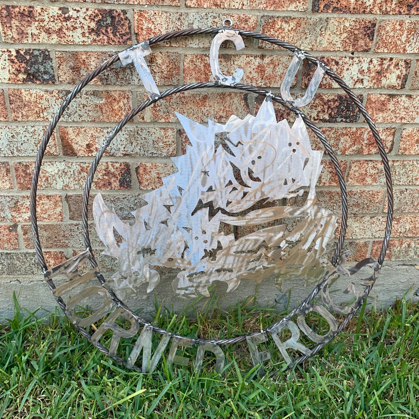 18",24",32" TCU HORNED FROGS RAW METAL CUSTOM VINTAGE CRAFT TEAM SIGN HANDMADE