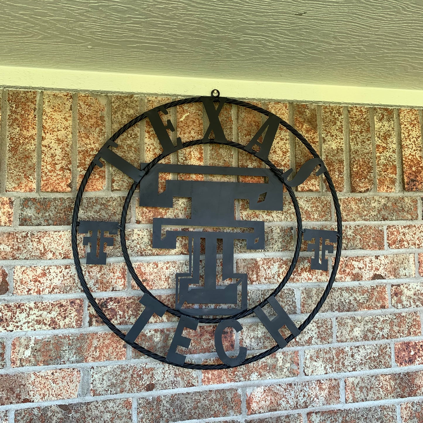 TEXAS TECH RUSTIC BLACK CUSTOM METAL VINTAGE CRAFT WESTERN HOME DECOR HANDMADE