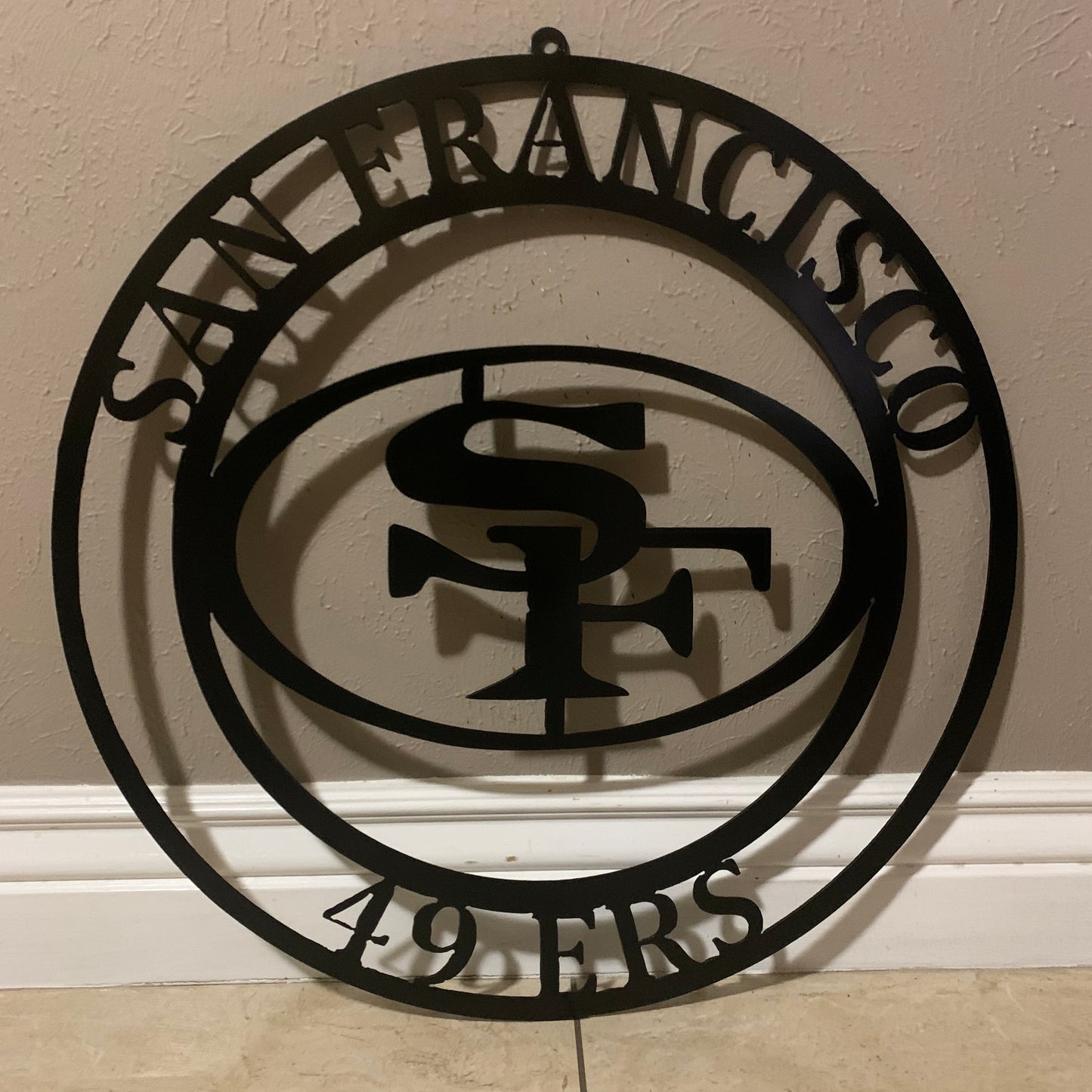 SAN FRANCISCO 49ERS METAL CUSTOM VINTAGE CRAFT TEAM SIGN RUSTIC BLACK HAND MADE IN USA 18",24",36",40",50"