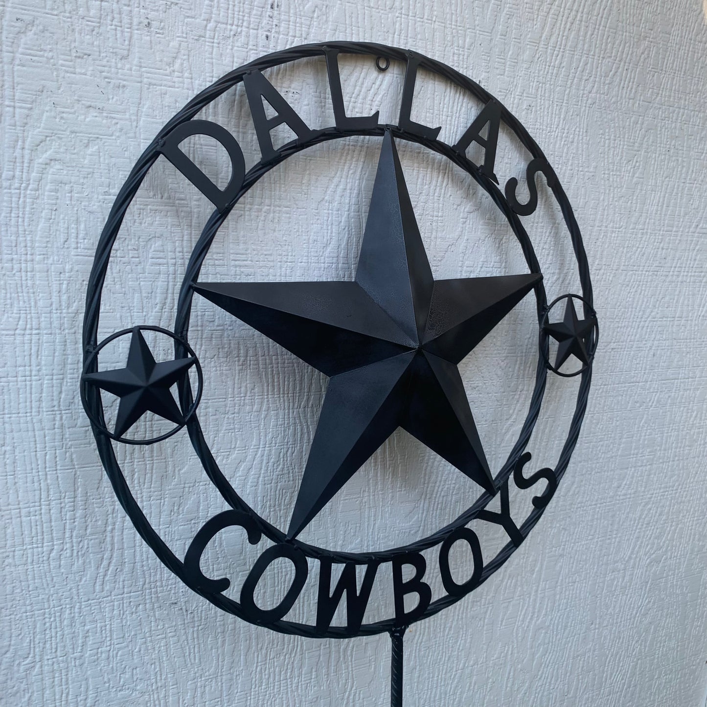 24" STAR & 34" STAKE DALLAS COWBOYS DECOR METAL ART WESTERN HOME WALL DECOR ALL RUSTIC BLACK STAR WITH 34" STAKE