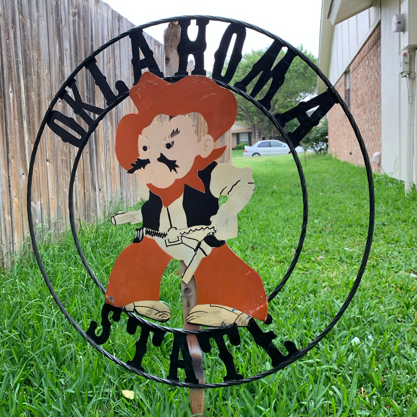 OSU OKLAHOMA STATE COWBOYS CUSTOM METAL VINTAGE CRAFT TEAM SIGN HANDMADE