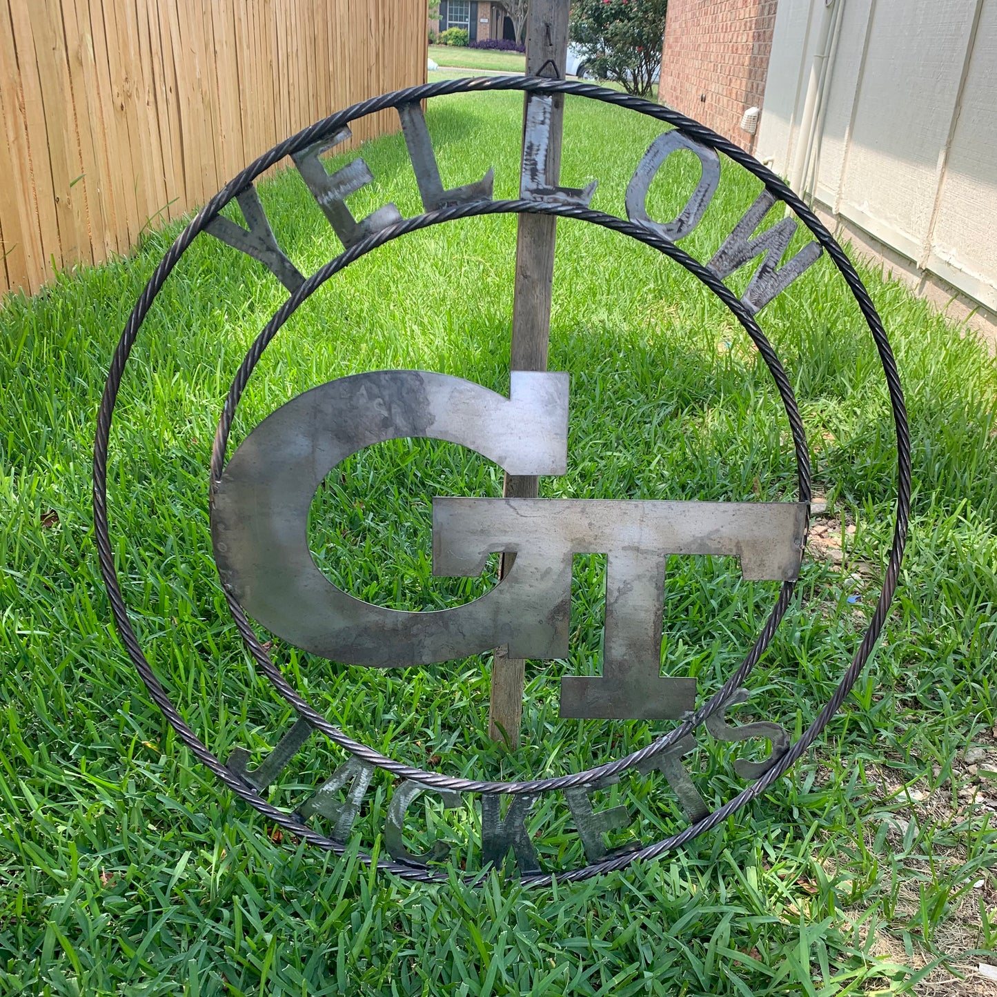 GEORGIA TECH YELLOW JACKETS CUSTOM RAW METAL VINTAGE CRAFT SIGN UNPAINTED HANDMADE 12",18",24",32",36"