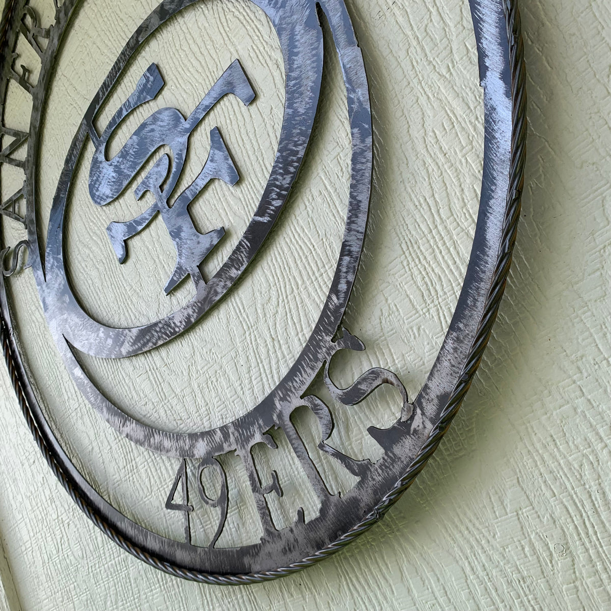 SAN FRANCISCO 49ERS METAL CUSTOM VINTAGE RAW METAL CRAFT TEAM SIGN HANDMADE 12",18",24",32",36",40",50"