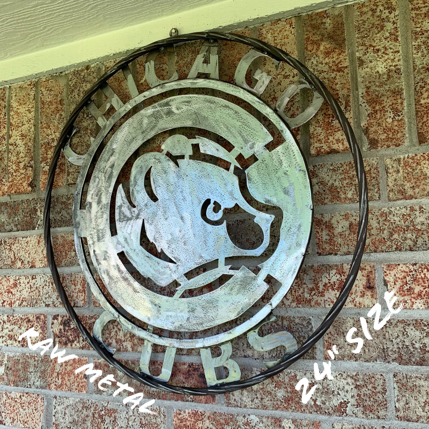 12", 18", 24", 32" CHICAGO CUBS CUSTOM RAW METAL VINTAGE CRAFT TEAM SPORTS SIGN HANDMADE