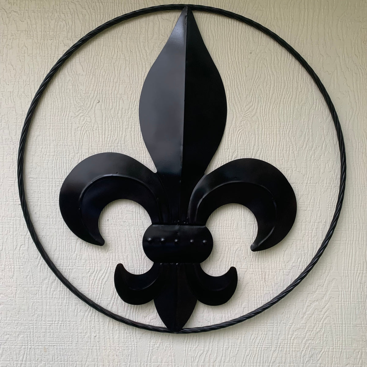 24", 36" GLOSS BLACK FLEUR DE LIS METAL WALL ART SIGN WESTERN HOME DECOR HANDMADE NEW #EH10645