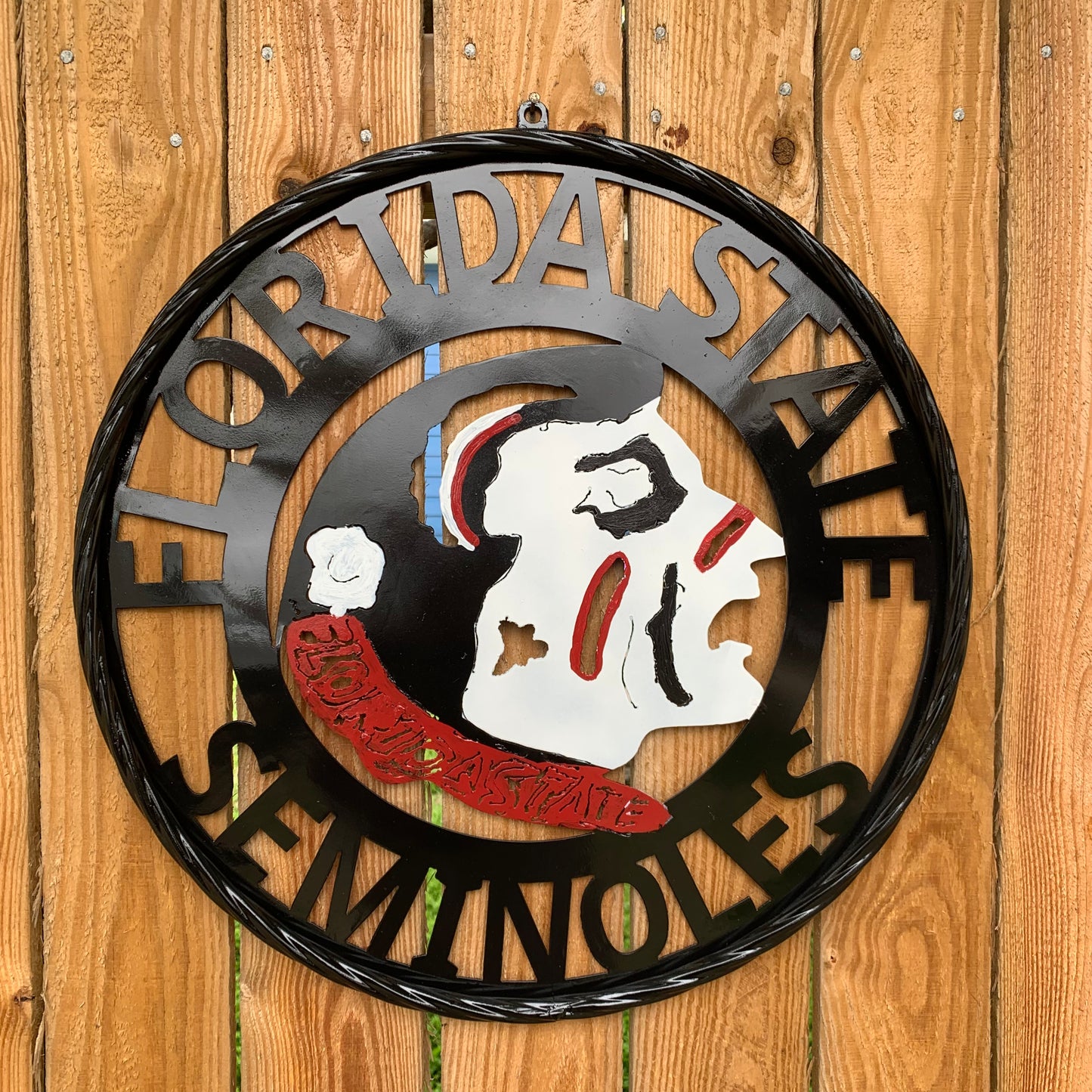 12", 18", 24", 32" FSU FLORIDA STATE SEMINOLES INDIAN LOGO METAL CUSTOM VINTAGE CRAFT TEAM SIGN