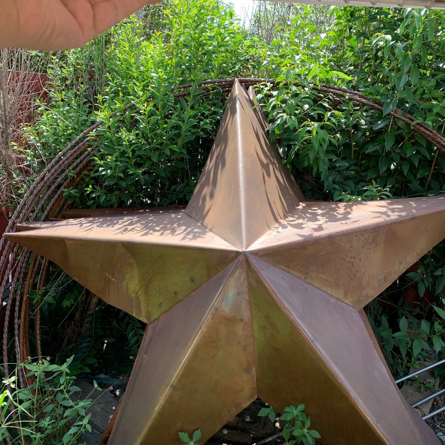 #EH10507 TEXAS GIANT 8,6,5,4 FOOT NATURAL RUSTIC SEALED UNPAINTED LARGE OVERSIZE METAL LONESTAR GENUINE RUST PATINA LONE STAR TWISTED ROPE RING 4,5,6,8 FOOT