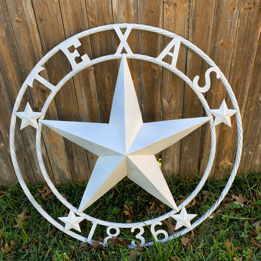 24",32",36' WHITE TEXAS 1836 BARN STAR METAL ART WESTERN HOME DECOR VINTAGE RUSTIC NEW ART 40",50" #EH10071