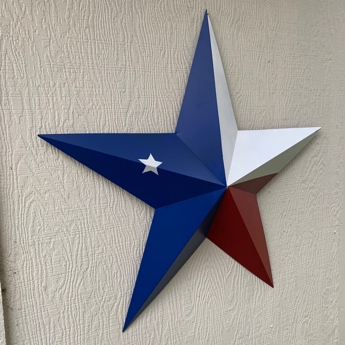 TEXAS FLAG STAR RED WHITE BLUE METAL BARN STAR METAL WALL ART WESTERN HOME DECOR 16",24",36", #EH13399