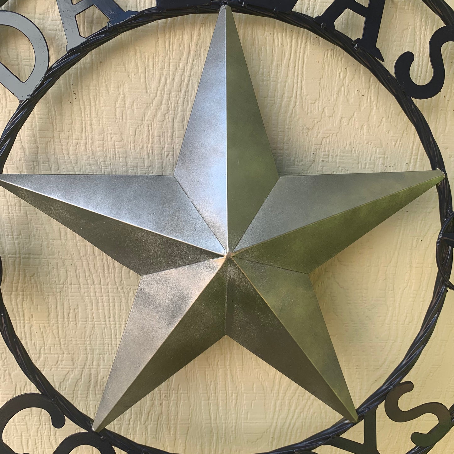 24" STAR & 34" STAKE DALLAS COWBOYS DECOR METAL ART WESTERN HOME WALL DECOR ALL SILVER & NAVY BLUE WITH 34" STAKE