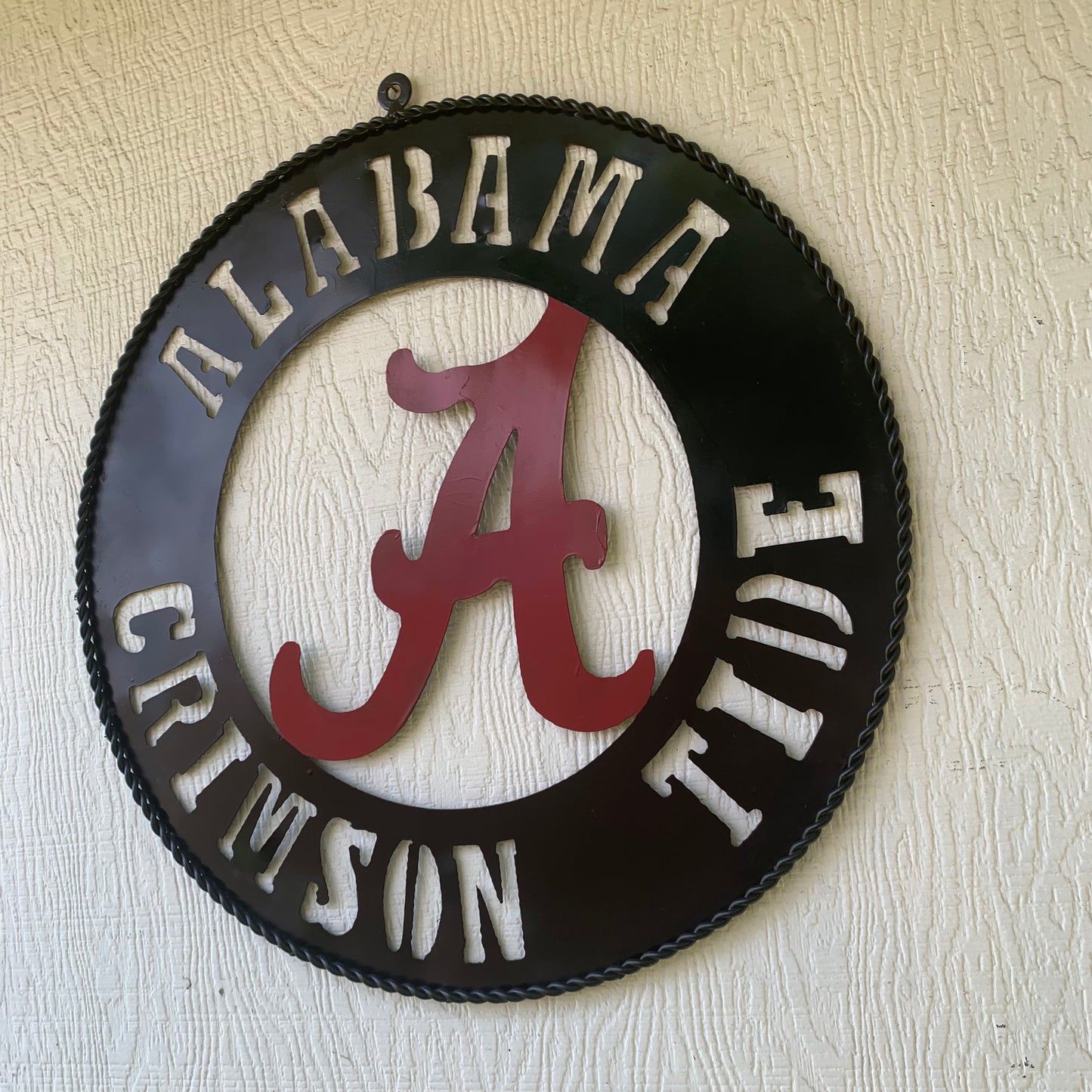 ALABAMA CRIMSON TIDE WIDE BAND RING CUSTOM METAL VINTAGE SIGN TEAM HANDMADE