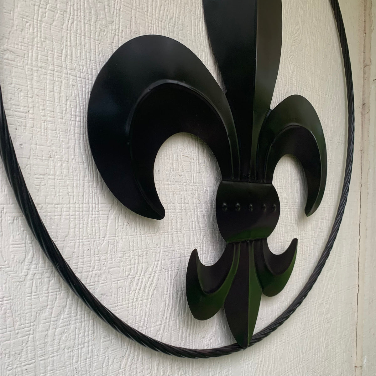 24", 36" GLOSS BLACK FLEUR DE LIS METAL WALL ART SIGN WESTERN HOME DECOR HANDMADE NEW #EH10645