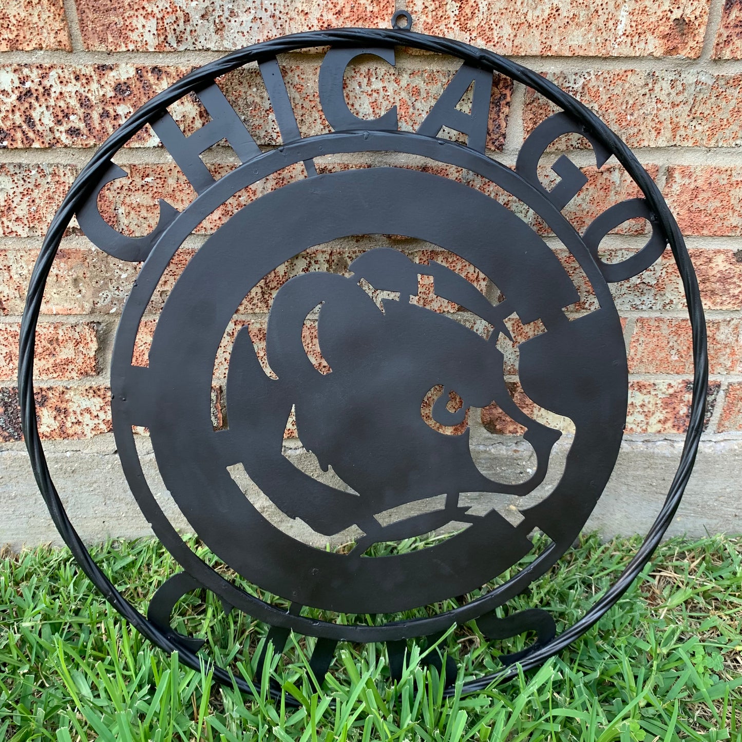 12", 18", 24", 32" CHICAGO CUBS CUSTOM BLACK & RAW METAL VINTAGE CRAFT TEAM SPORTS SIGN HANDMADE