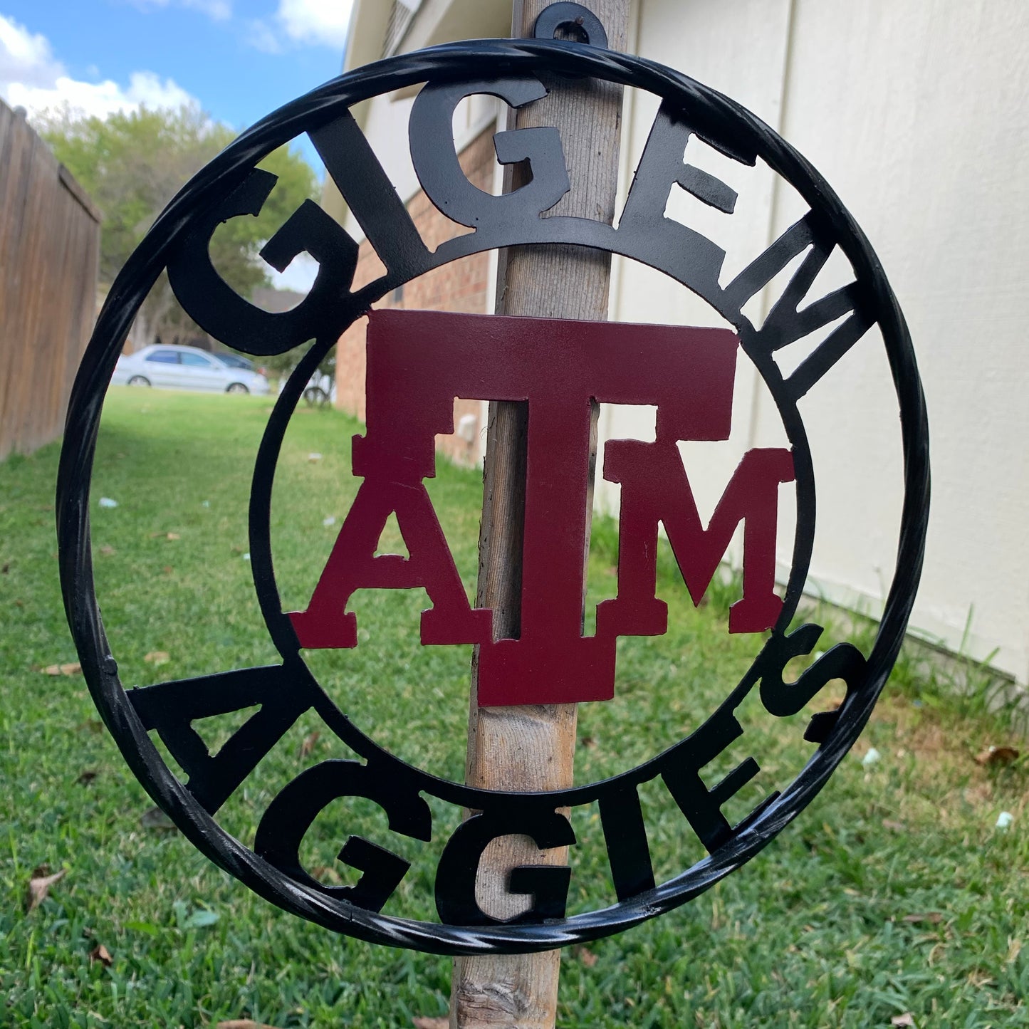 TEXAS A&M NO THUMBS GIGEM AGGIES METAL CUSTOM VINTAGE CRAFT WALL ART TEAM SIGN HANDMADE